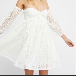 Free People Ivory Emmy Lou Mini Dress NWT